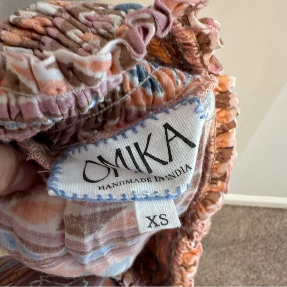 Tuckernuck Omika Pink Blue Tiered Elastic Mini Skirt Oversized XS - Picture 5 of 8
